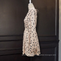 Summer Black Print Polka Dot Long Sleeve Chiffon Women Mini Casual Dresses